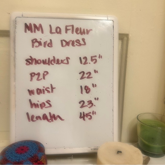 MM LaFleur Cream Midi Dress with Bird Print Resort Coastal Nature Sleeveless - Picture 11 of 11